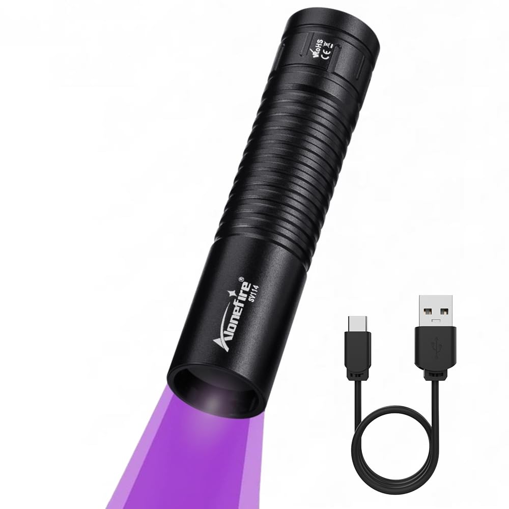 Alonefire SV114 Torcia UV LED 365nm USB C Ricaricabile