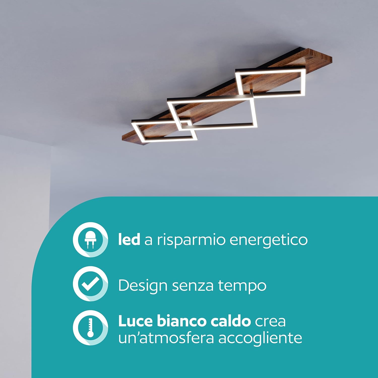Eglo Lampada da Soffitto LED Boyal (3 luci) 101cm - immagine 3