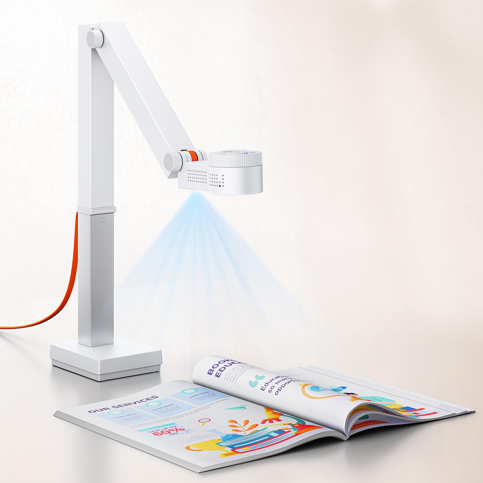 Czur Fancy S Pro - Fotocamera Documenti 12 MP, Bianca