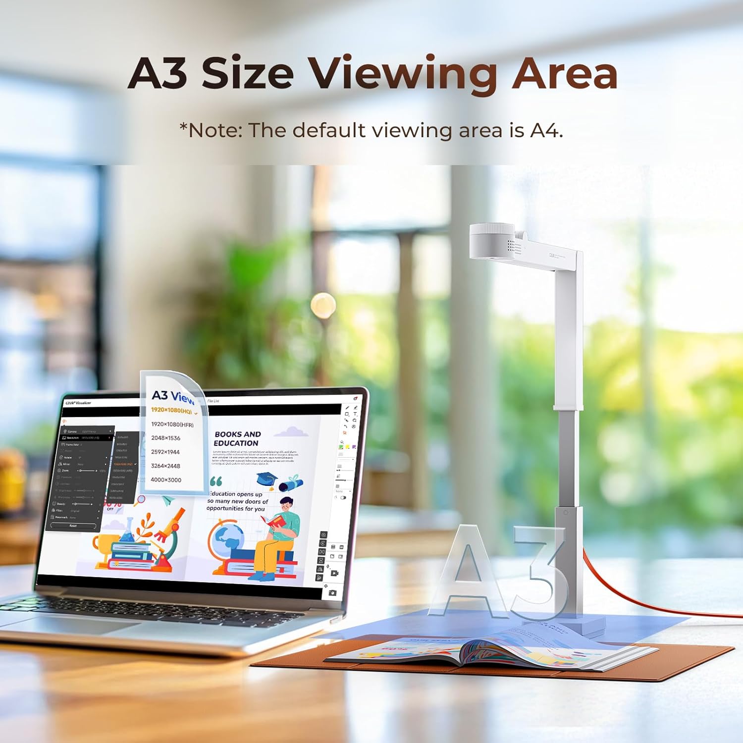 Czur Fancy S Pro - Fotocamera Documenti 12 MP, Bianca - immagine 7