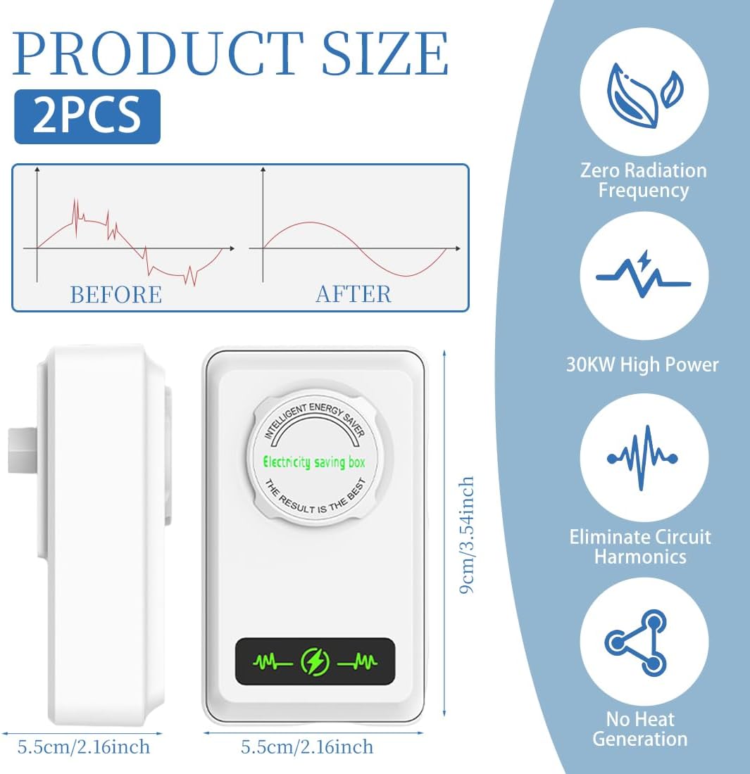 Electricity Saver - Dispositivo Risparmio Energetico (2 Pz) - immagine 2