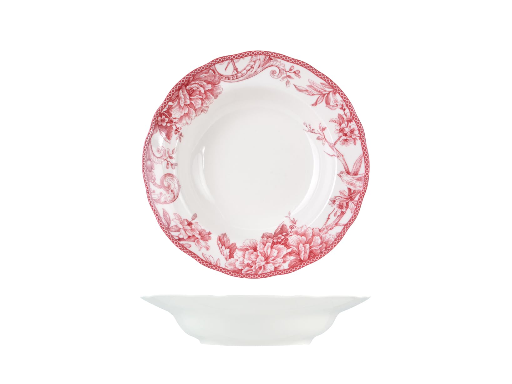 H&h Primrose Set 6 Piatti Fondi in Porcellana 22.5cm