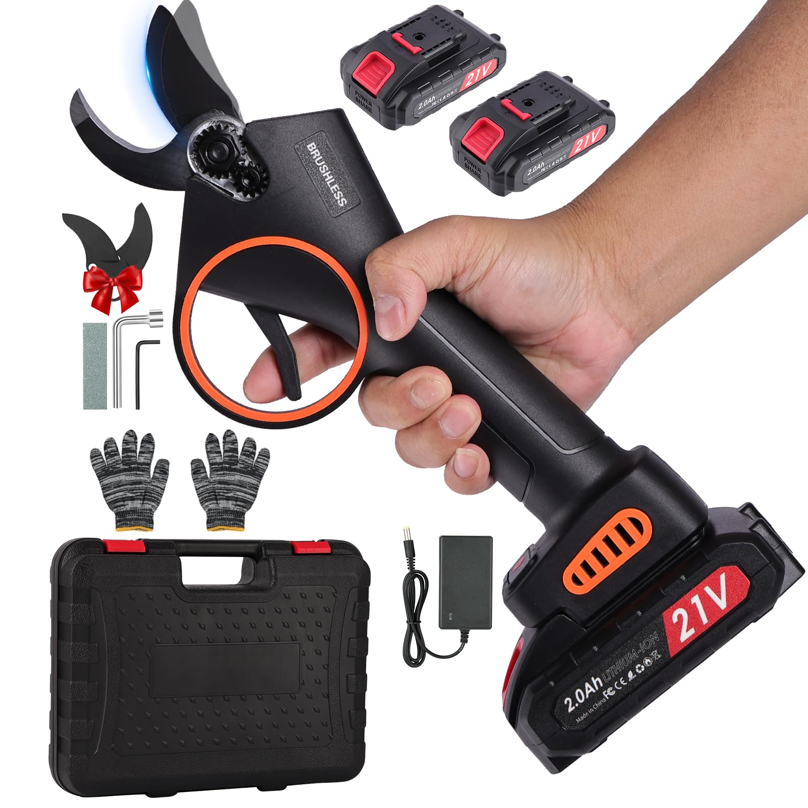 Forbici Potatura a Batteria 30mm con 2 Batterie 2.0Ah