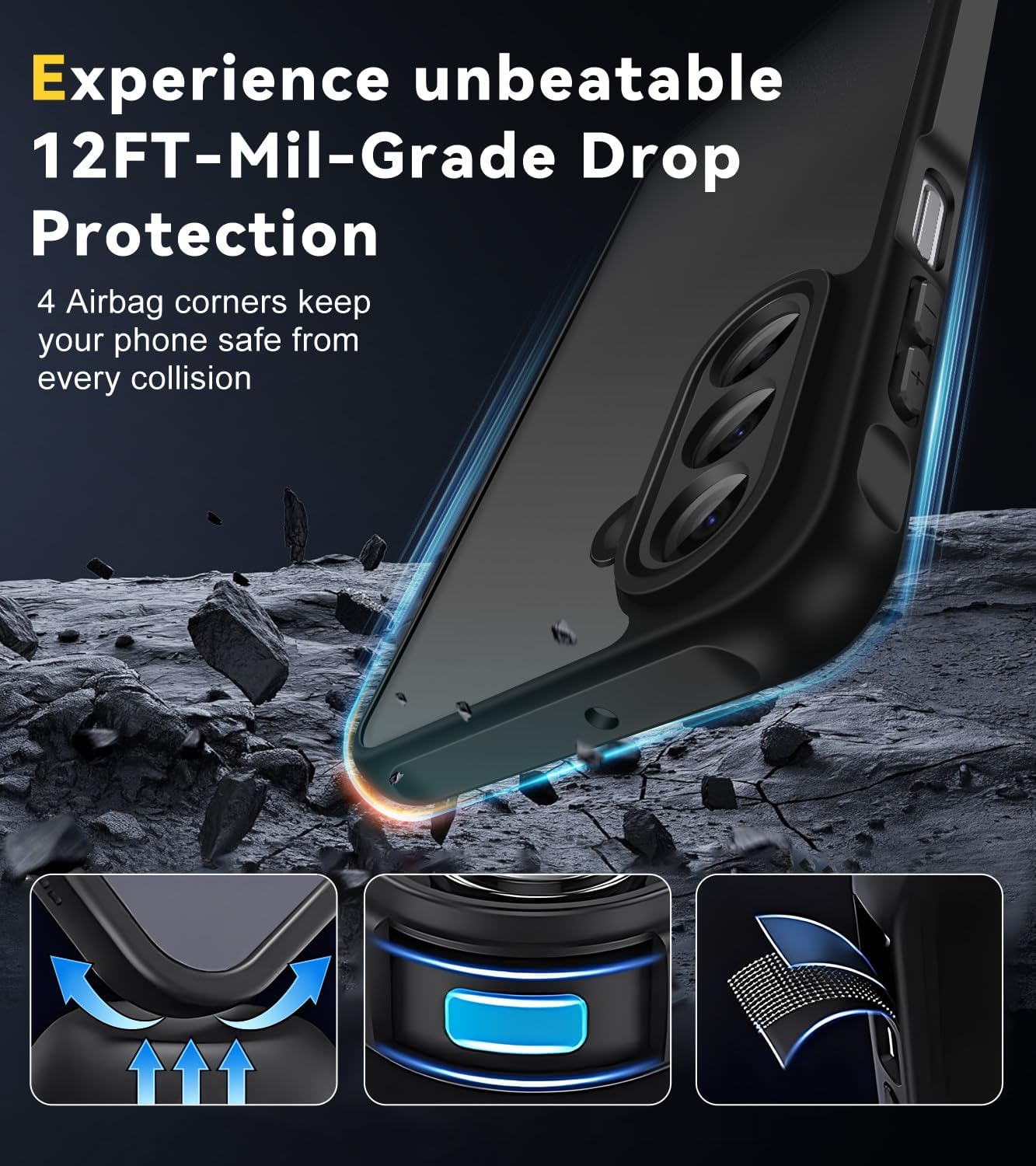 Ivoler Cover Opaca Samsung Galaxy A17 4G/5G con 2 Vetri - immagine 4