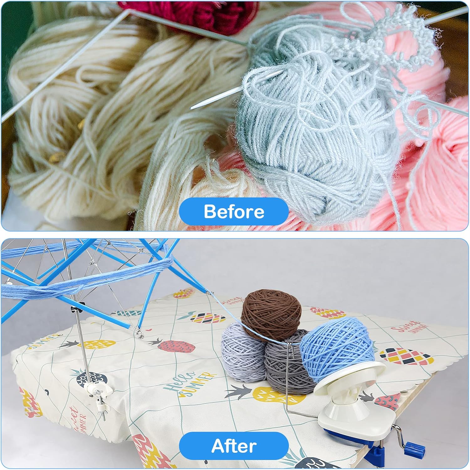 Lamxd Avvolgitore Manuale per Gomitoli e Filo Swift - immagine 2