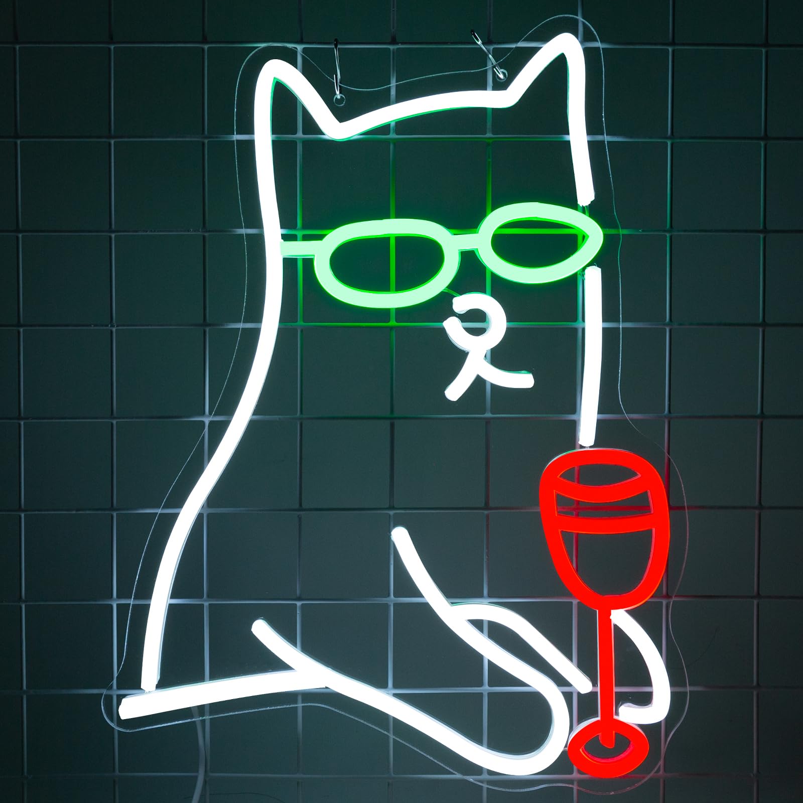 Bere Gatto Neon LED - Targa Dimmerabile