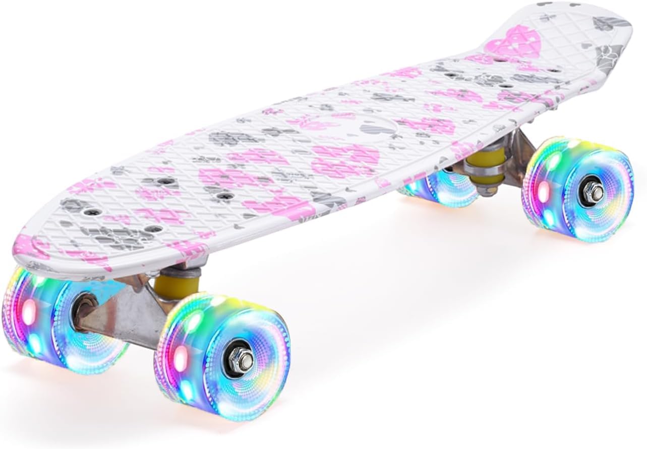 Ernan Skateboard Mini Cruiser 22in con Ruote LED