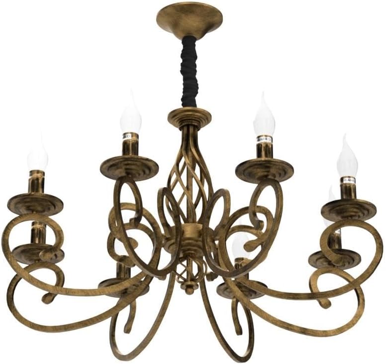 Ganeed Lampadario Rustico Country Francese 8 Luci - immagine 4