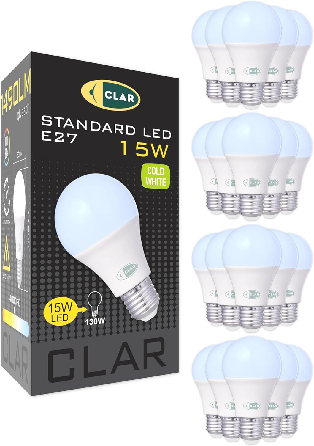 Clar Lampadine LED E27 Luce Fredda 15W - immagine 1