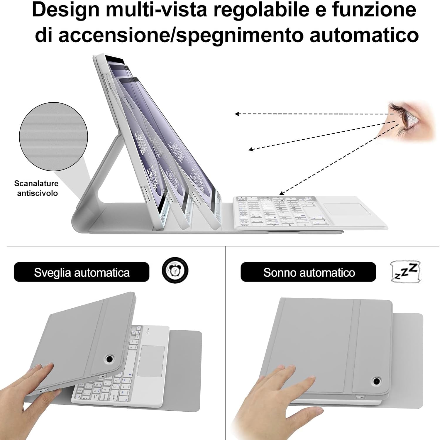 IVEOPPE Tastiera per Samsung Galaxy Tab A9 Plus 11" con Touchpad - immagine 5