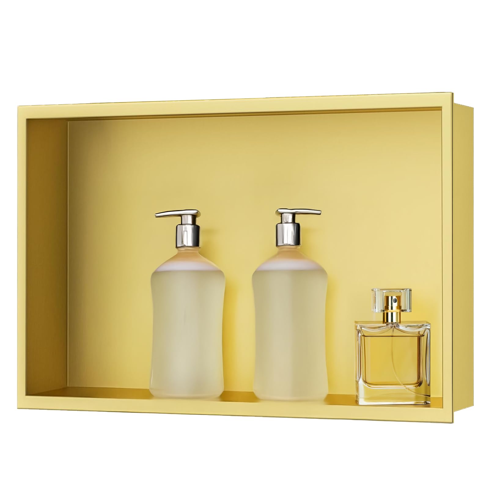 Doccia con Nicchia a Parete in Acciaio Inox 30x45x10cm, Oro