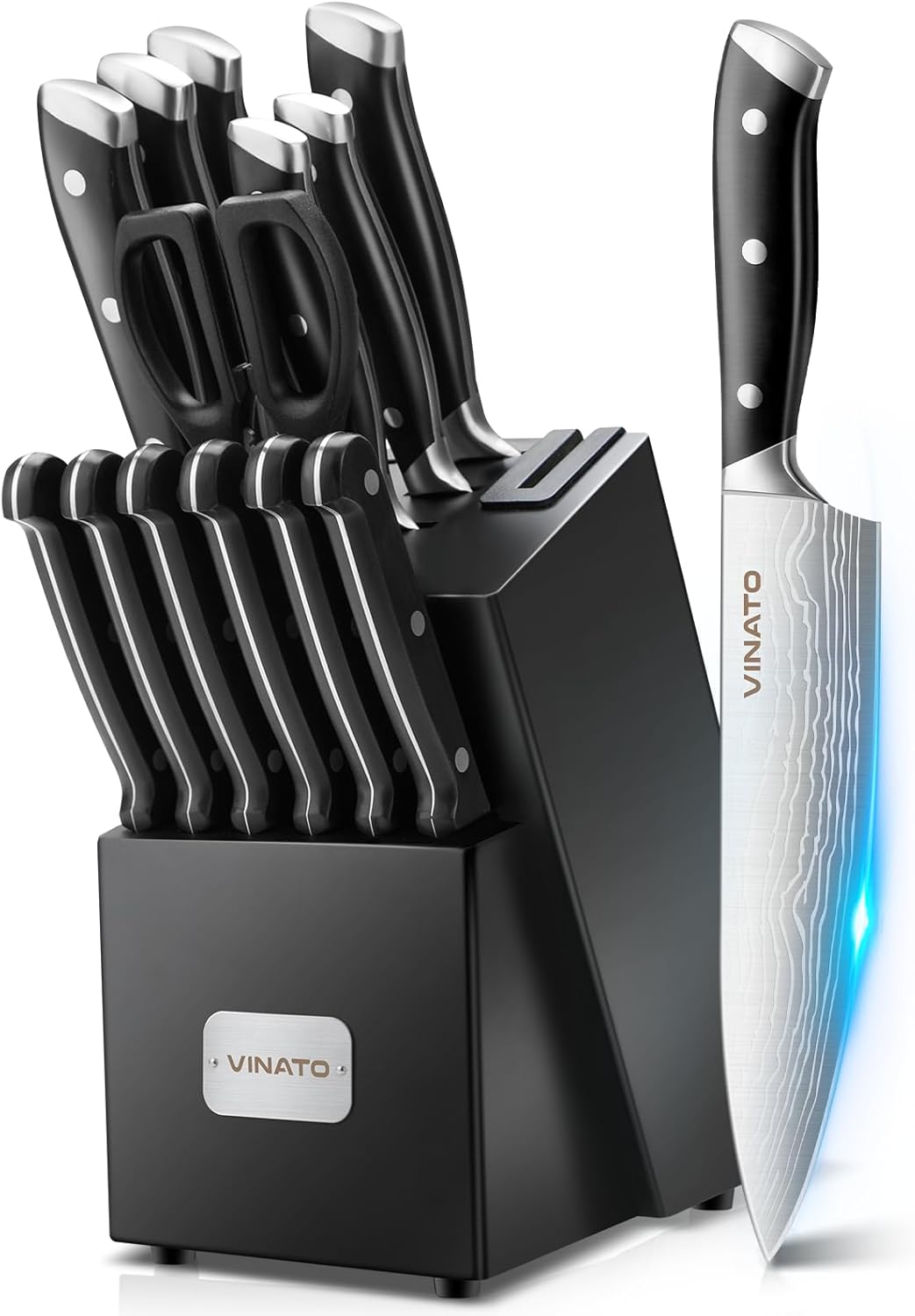 Vinato Ceppo Coltelli da Cucina 14 Pezzi - immagine 1