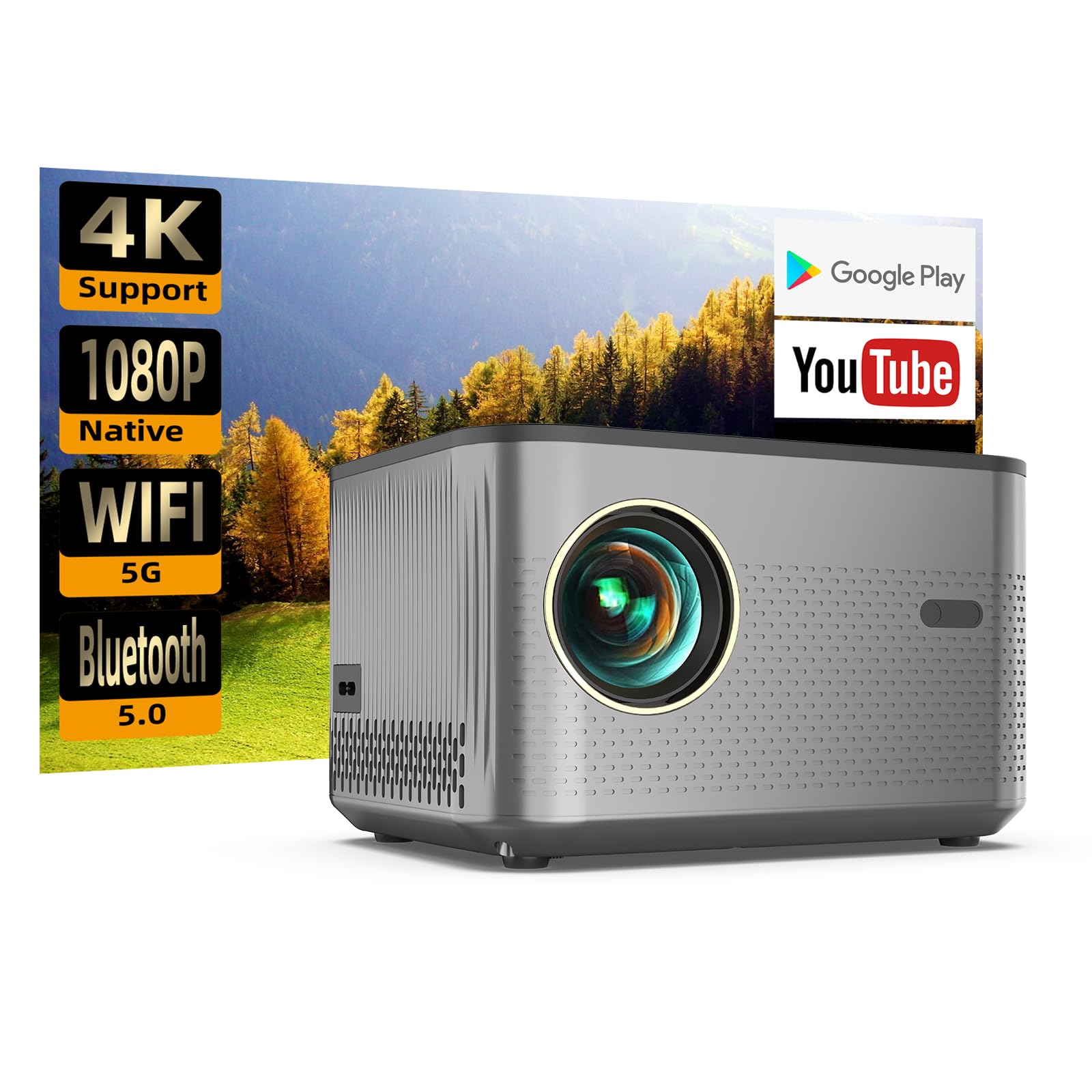Ankouja Videoproiettore Portatile WiFi Bluetooth Full HD 1080P
