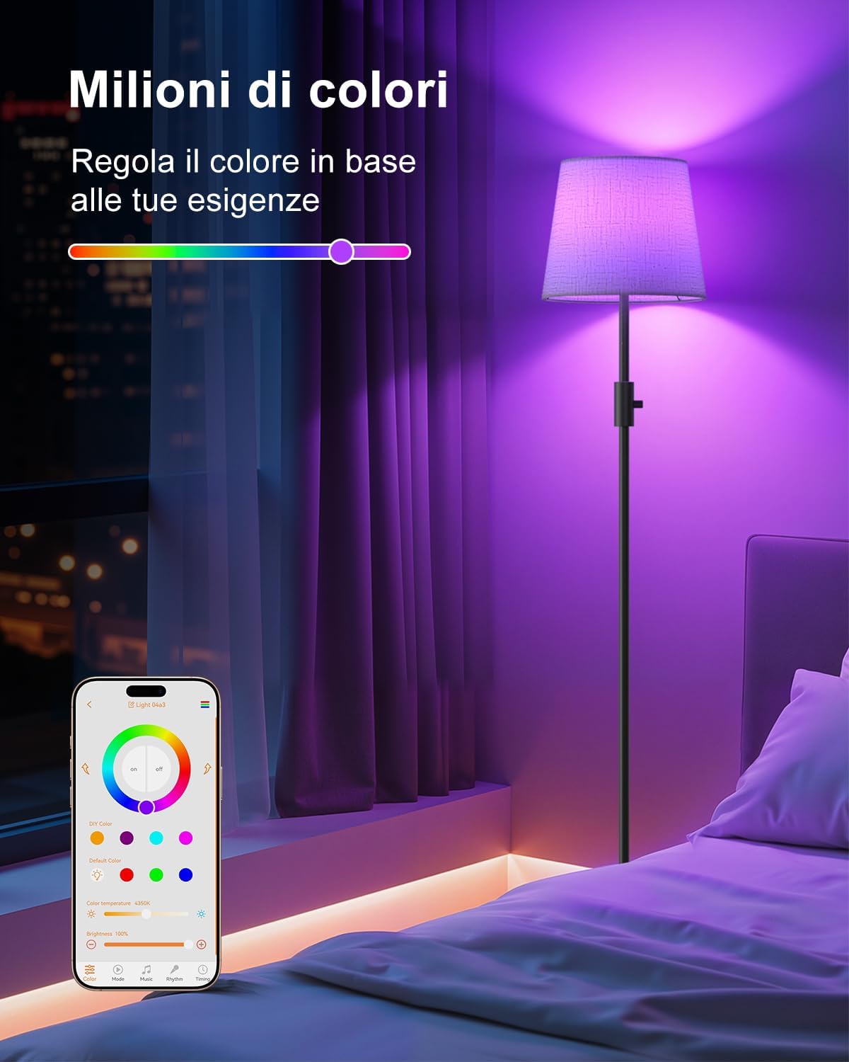 DUSKTEC Lampada da Terra Smart RGB per Salotto - immagine 3