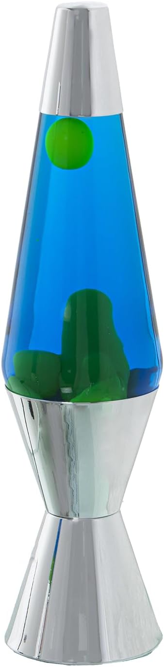 LÁMPARA LAVA METAL BRILLO LÍQUIDO VERDE/AZUL