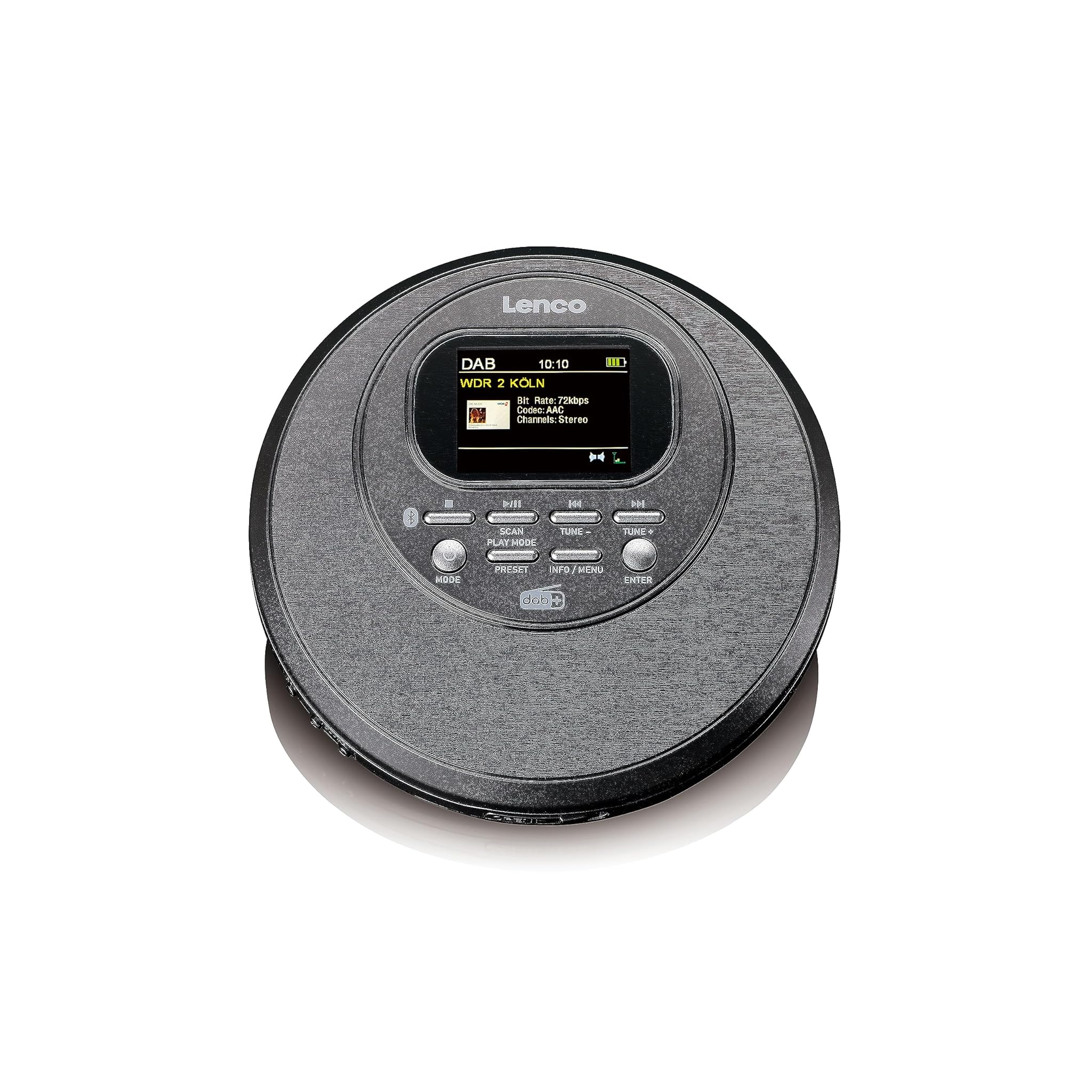 Lenco CD-500 - Lettore CD Portatile Bluetooth, Nero