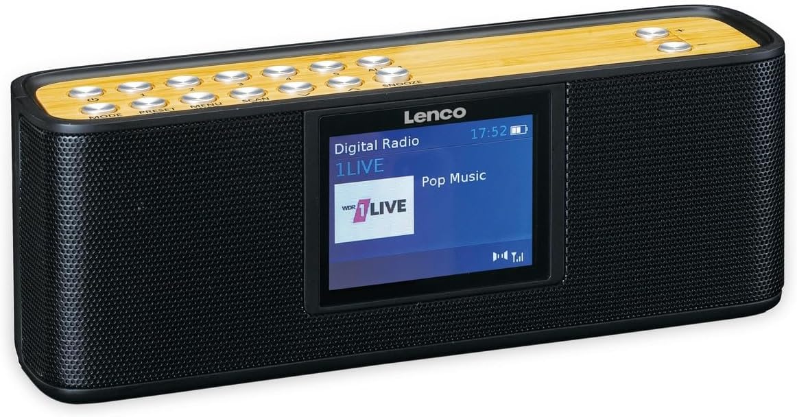Lenco PDR Radio Portatile DAB+ con Bluetooth, Nero - immagine 2
