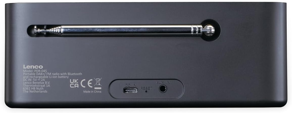 Lenco PDR Radio Portatile DAB+ con Bluetooth, Nero - immagine 5