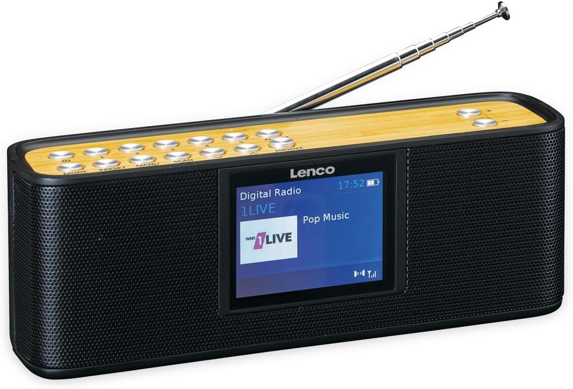 Lenco PDR Radio Portatile DAB+ con Bluetooth, Nero - immagine 7