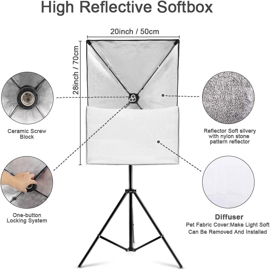 Softbox-Beleuchtungsset Professionale con Stativo 2M - immagine 2