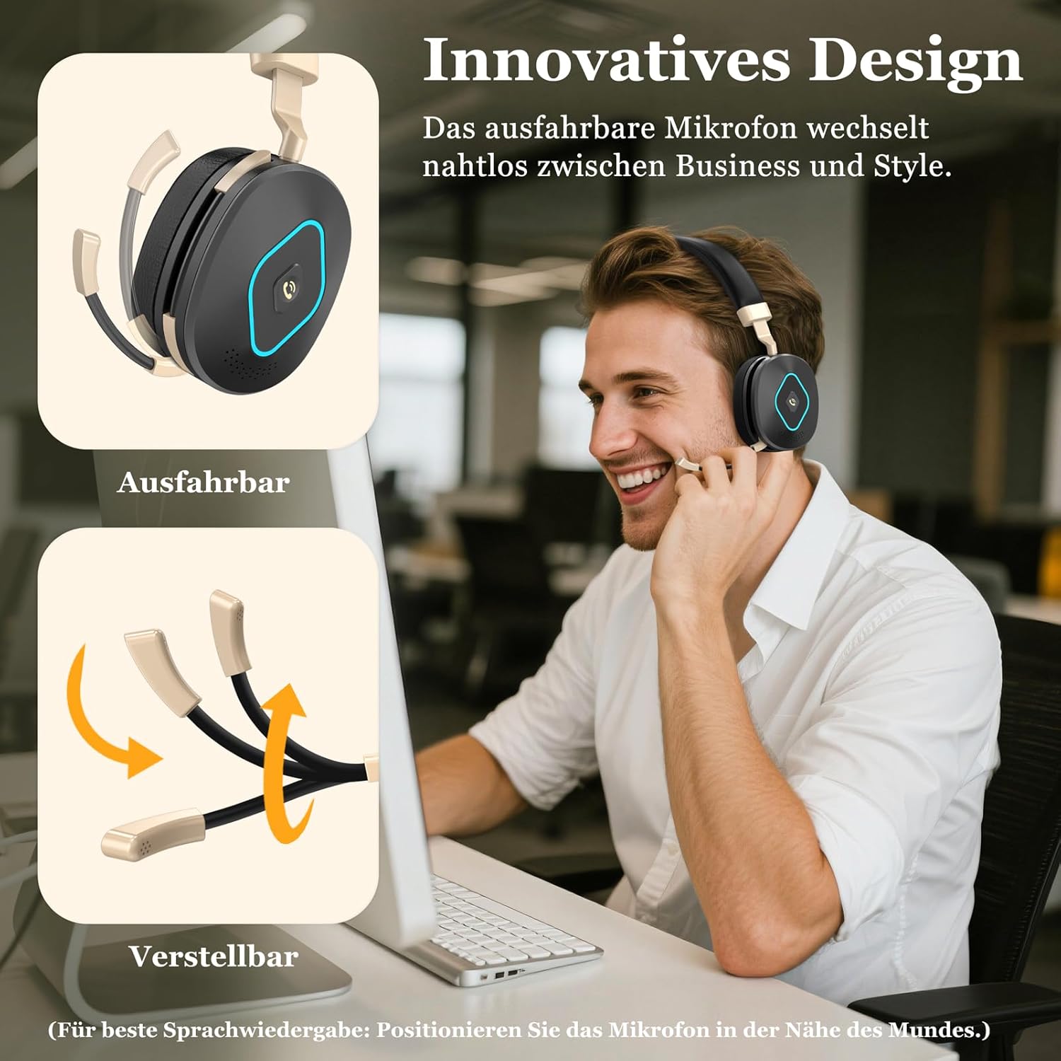 Cuffie Wireless Bluetooth con Microfono e Dongle USB - immagine 4