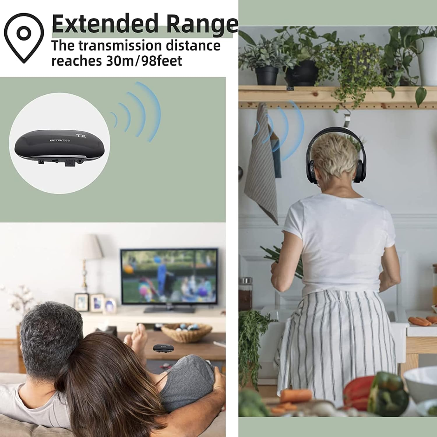 Retekess TA005 Cuffie Wireless per TV con Trasmettitore - immagine 5