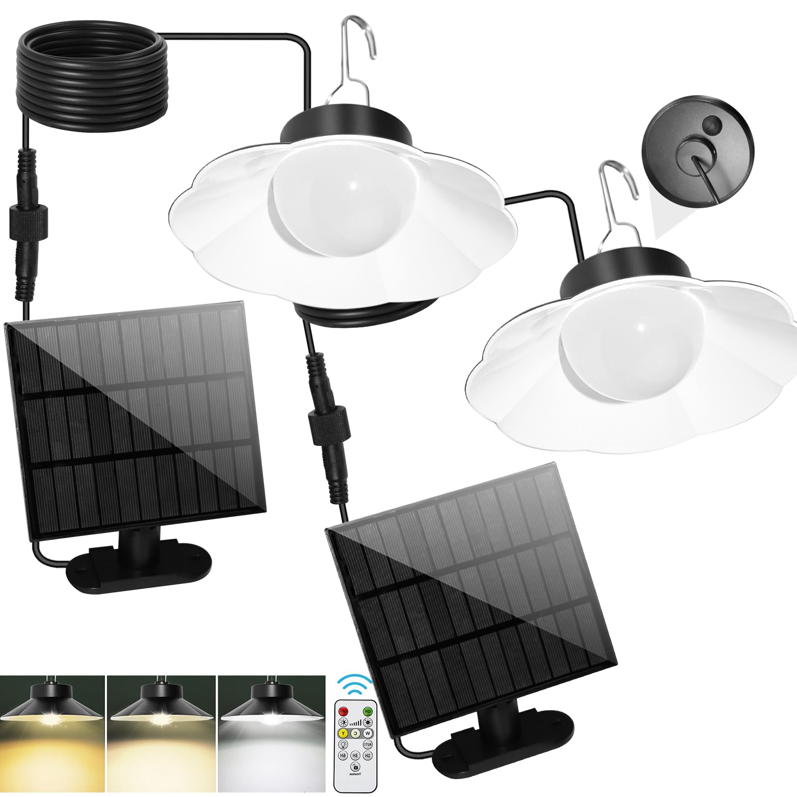 Cissiyog Lampade Solari da Esterno IP65 - 2 Pezzi