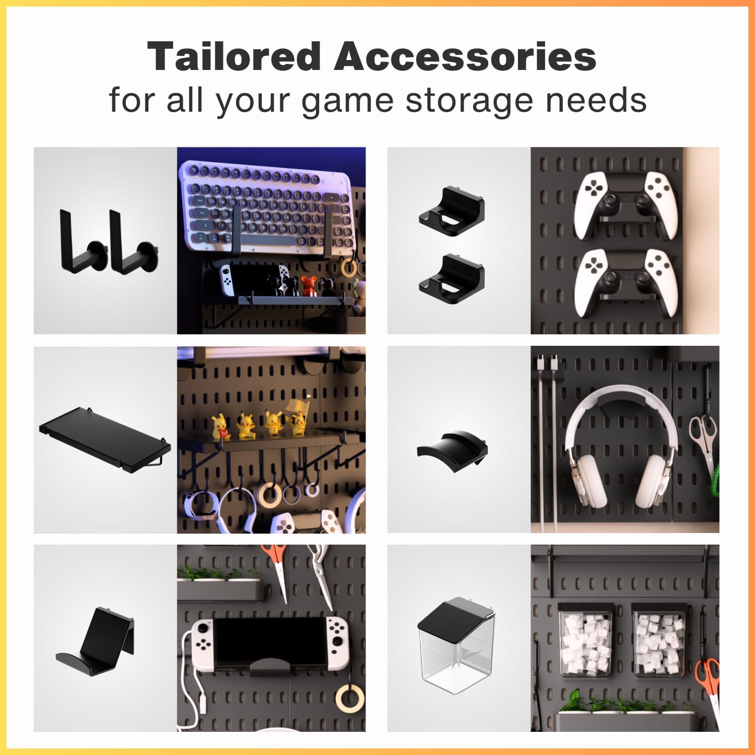 Keepo Set Pannelli a Incastro Modulari per Setup Gaming, Nero - immagine 4