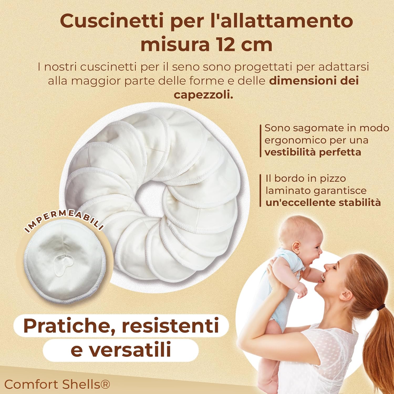 ComfortShells® Coppette Assorbilatte Lavabili in Bambù - immagine 5