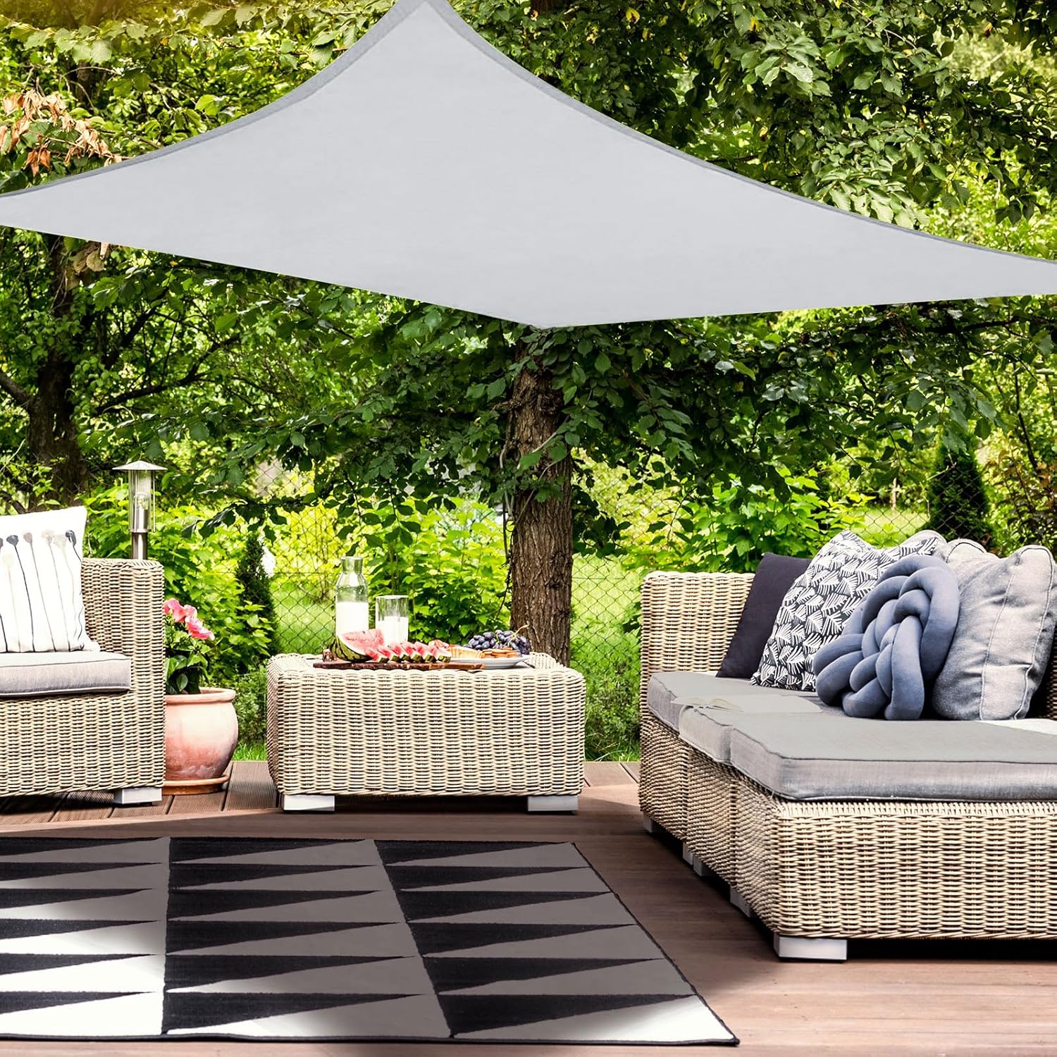 Haikus Tenda a Vela Impermeabile Rettangolare 3x4 m, Grigio Chiaro