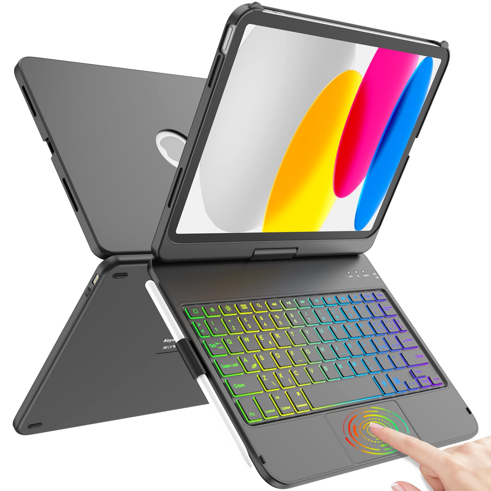 Tqq Cover Tastiera per iPad 10ª/11ª Gen, Qwerty IT