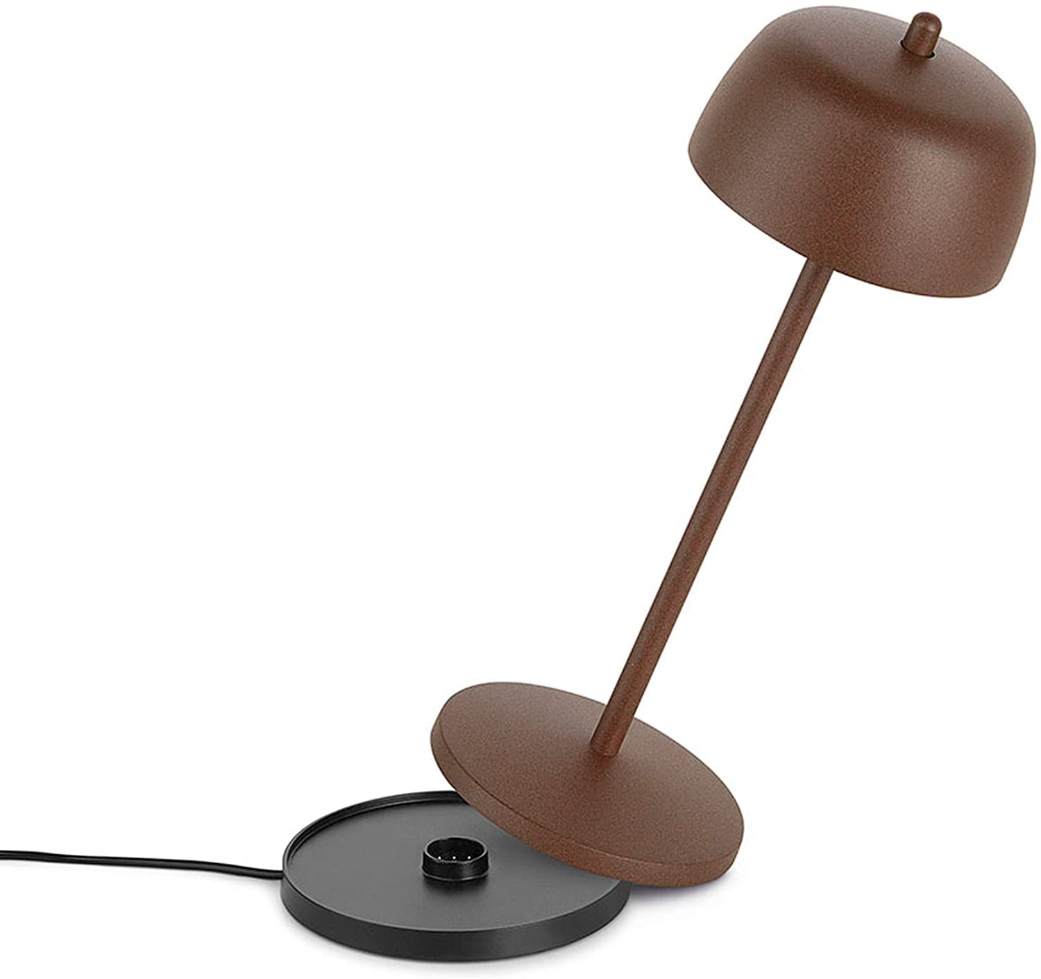 LVL THETA Lampada Ricaricabile da Tavolo Senza Fili [Designed by Zafferano] Lampada LED Touch Dimmerabile Portatile da Interno e Esterno IP65, Durata fino a 24H (Corten Opaco)