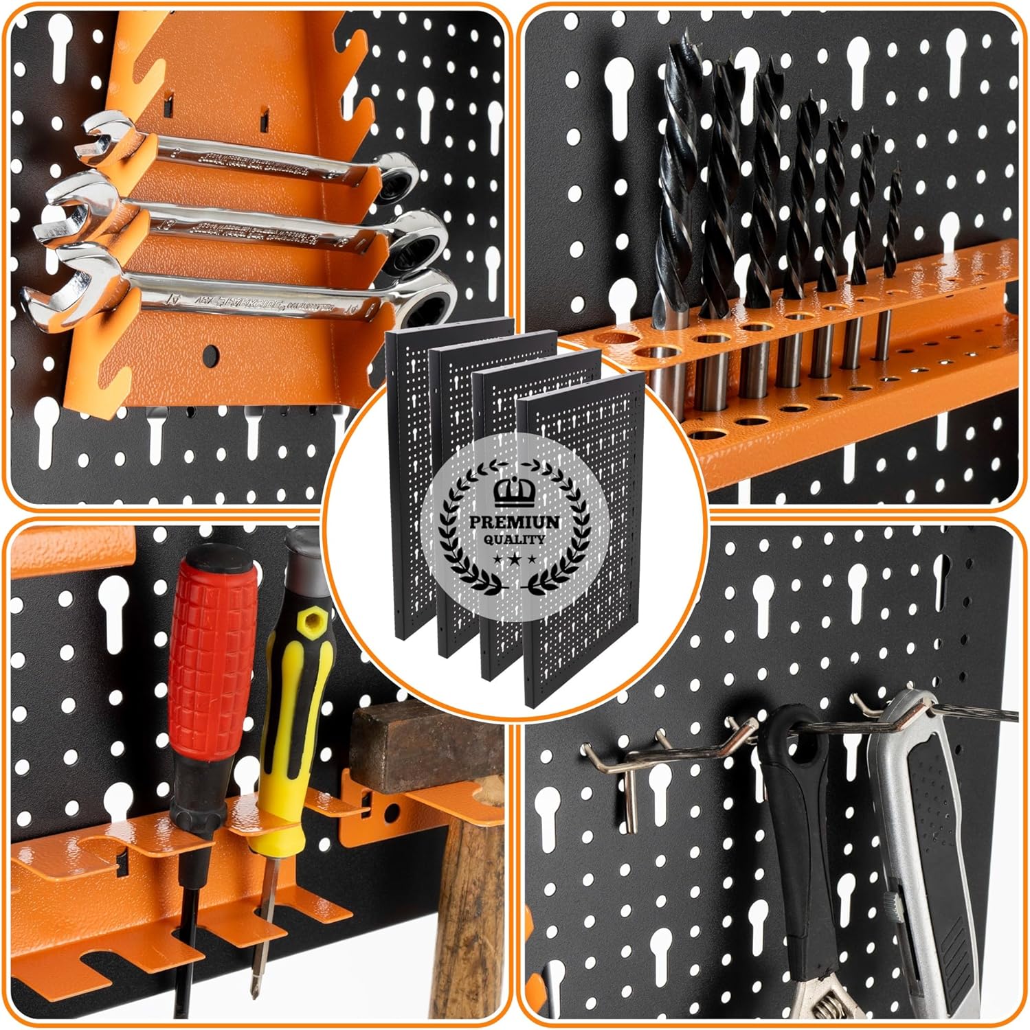 METALLMOBELL - Pannello Porta Attrezzi da Parete 160x60cm - immagine 5