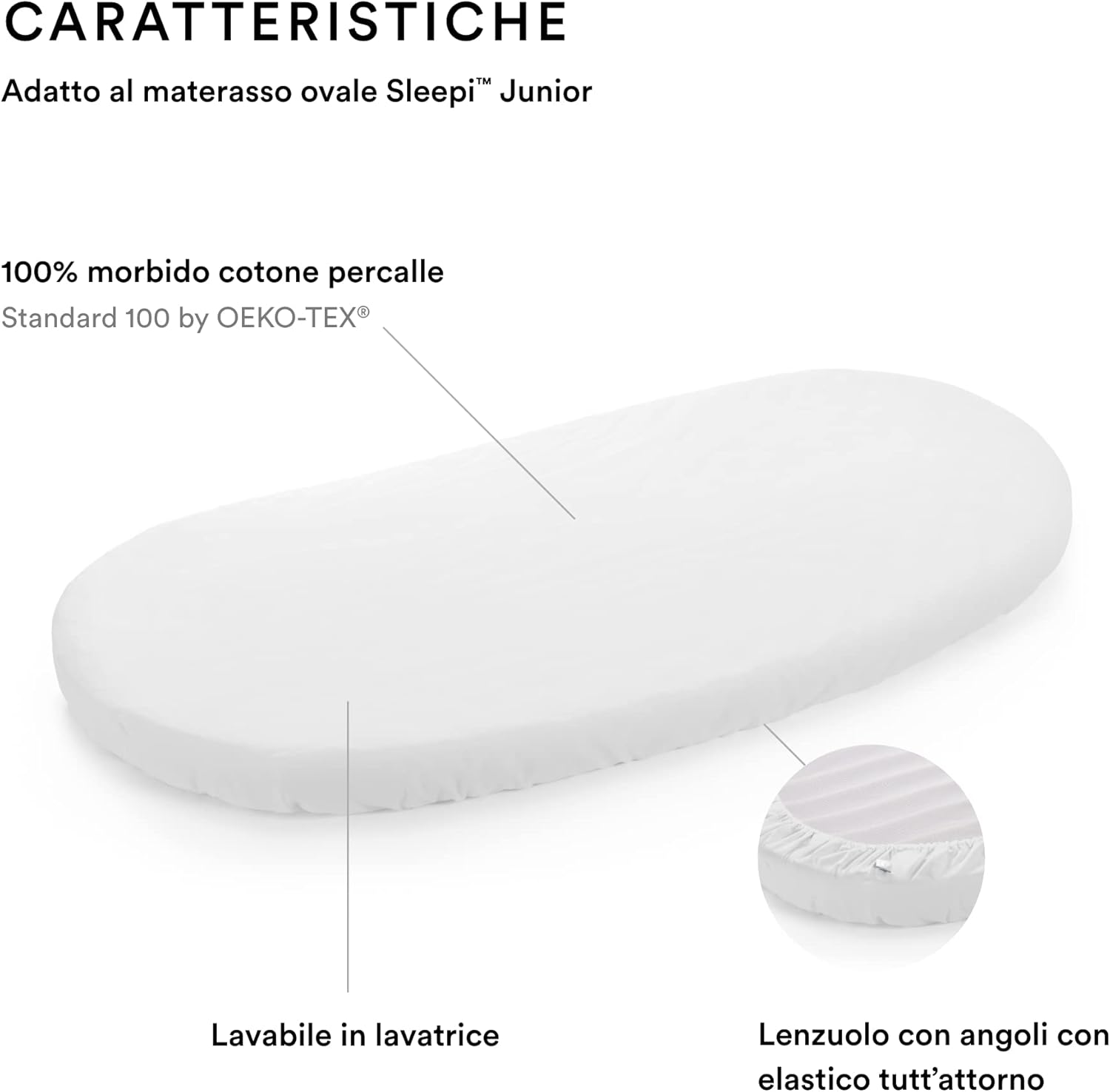 Stokke Sleepi Junior Lenzuolo sotto, Bianco - immagine 2