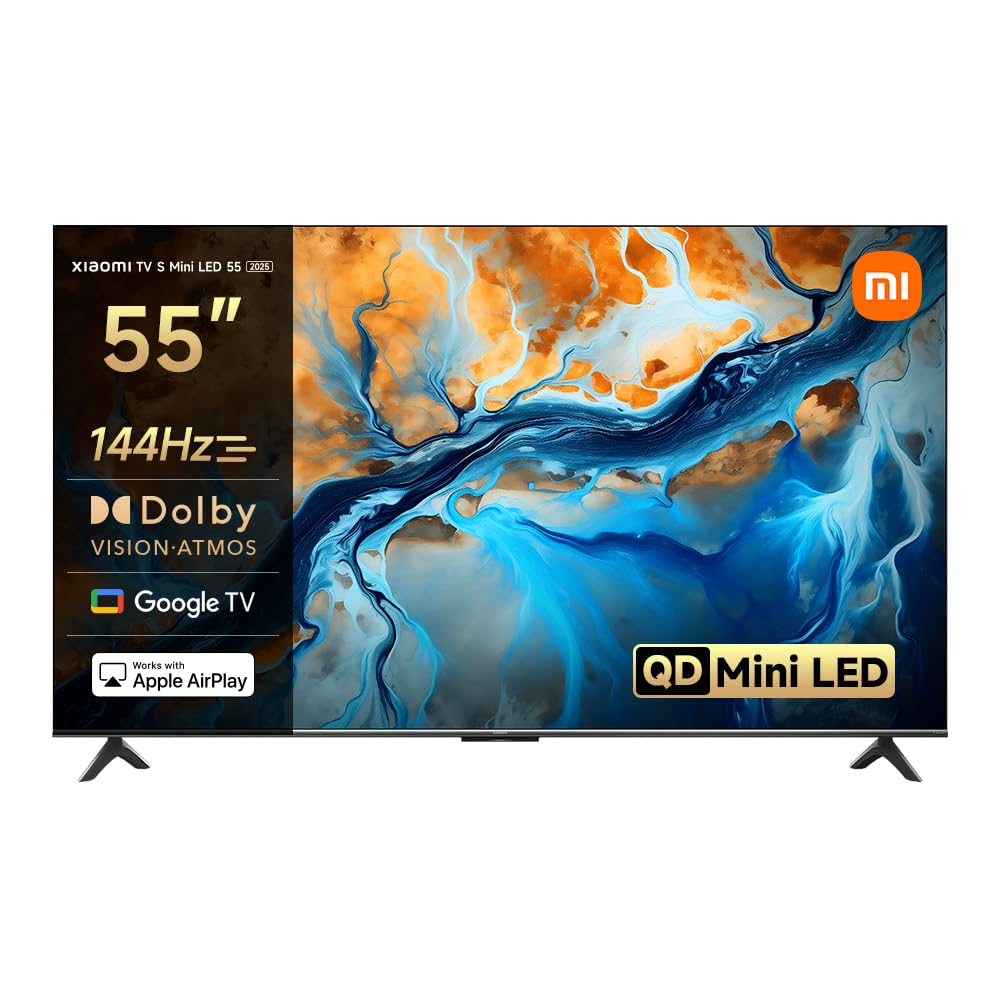 XIAOMI TV S Mini LED 55, QLED, 55 inch, Dolby Vision, Atmos144Hz, 1200 nits