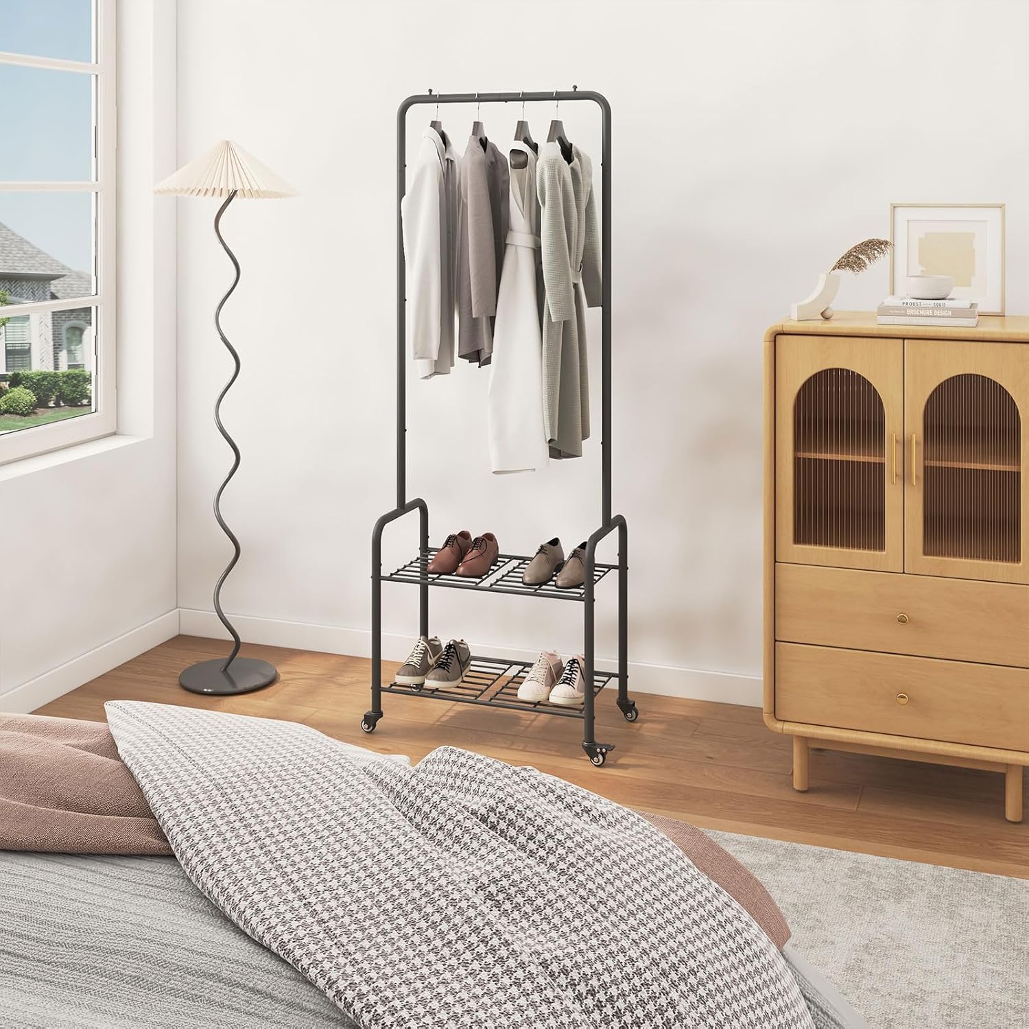 Ymyny Appendiabiti in Metallo 61×32×176CM, Nero - immagine 2