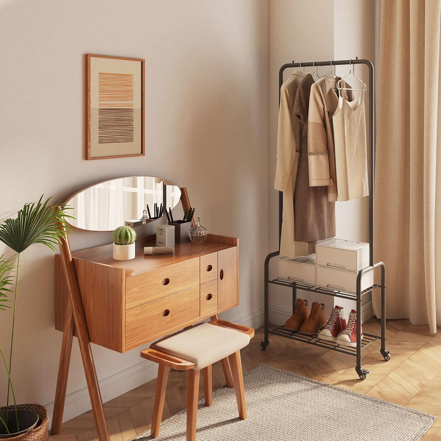 Ymyny Appendiabiti in Metallo 61×32×176CM, Nero - immagine 3