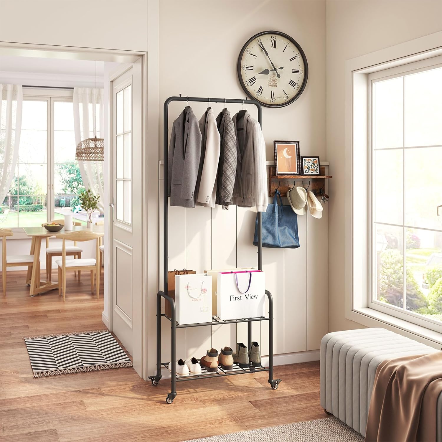 Ymyny Appendiabiti in Metallo 61×32×176CM, Nero - immagine 4