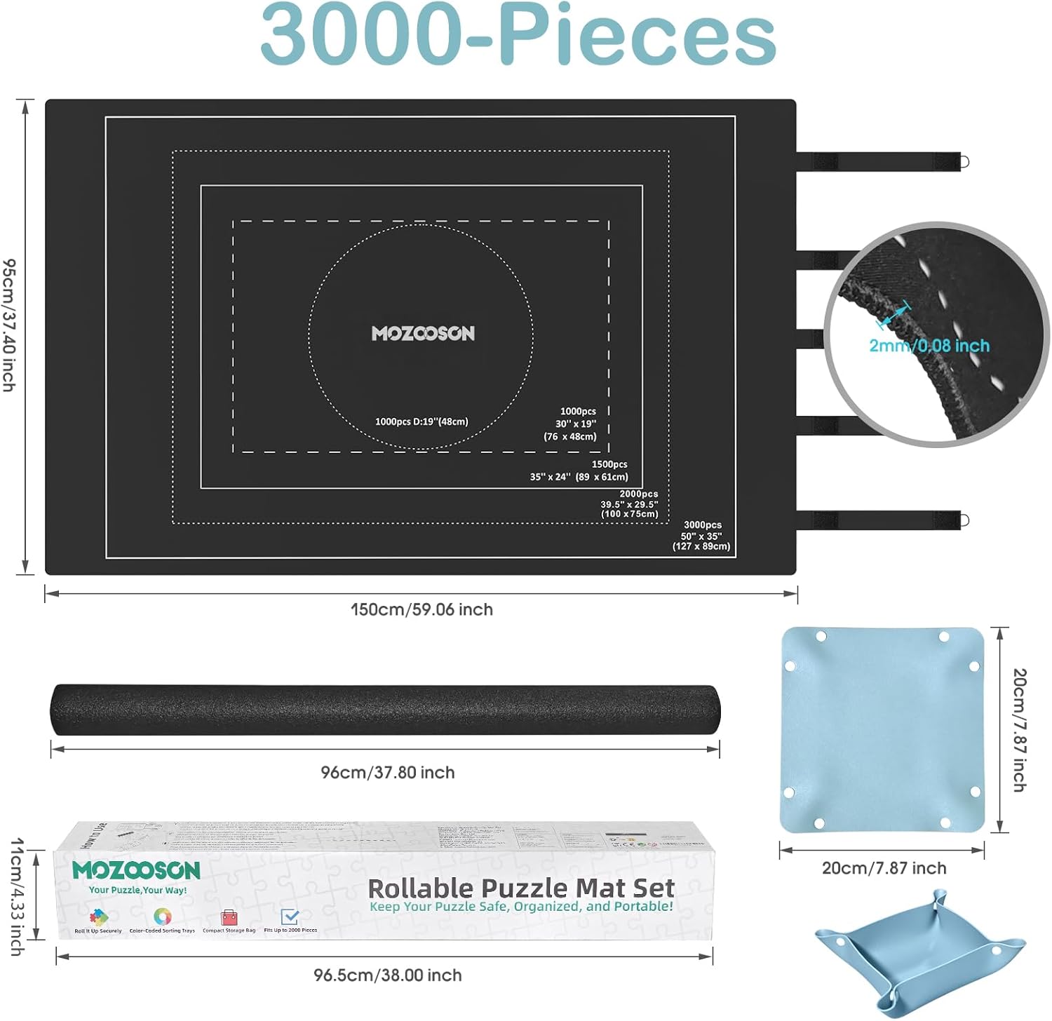 MOZOOSON Tappetino Puzzle Arrotolabile 95x150 cm - immagine 5