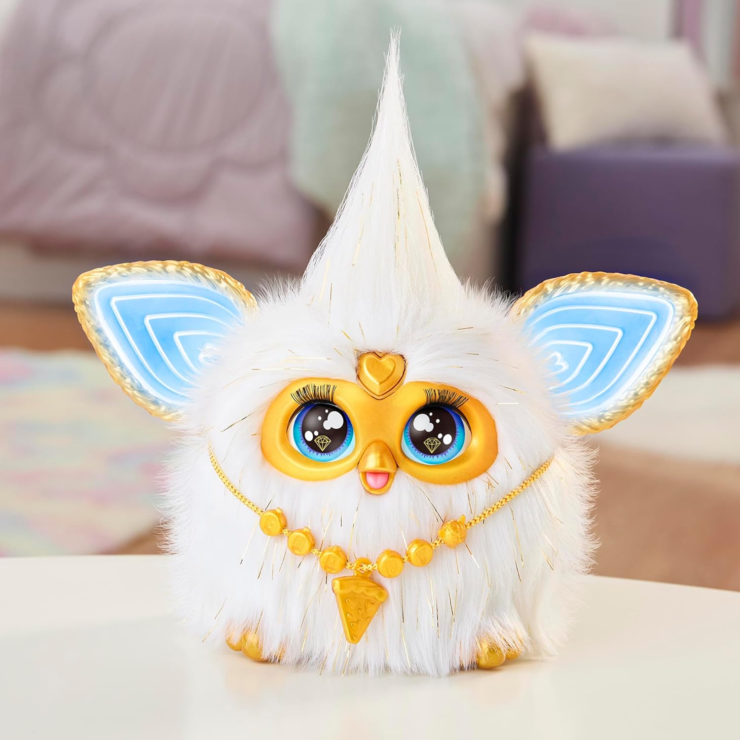 Furby Brillante Dorato, Peluche Interactive - Versione Francese - immagine 3