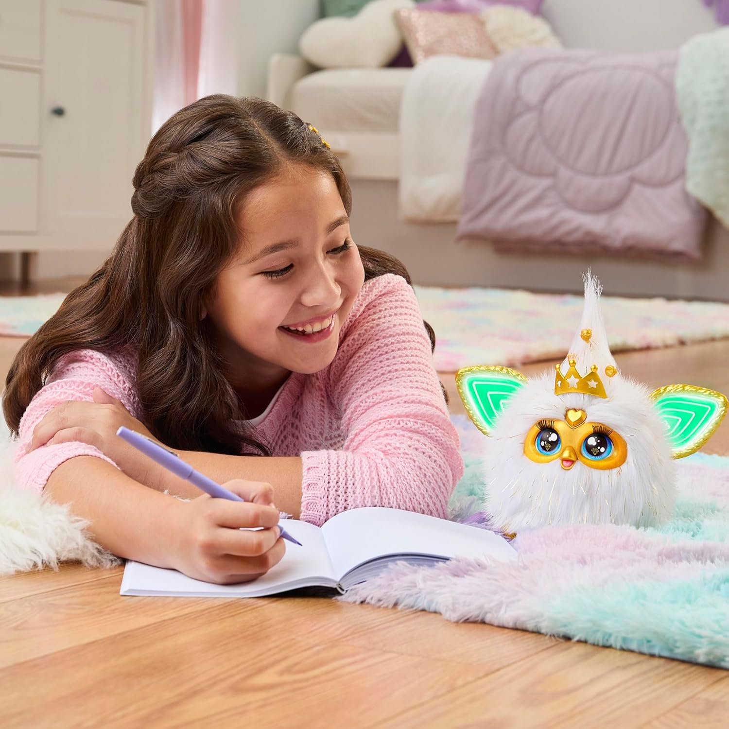Furby Brillante Dorato, Peluche Interactive - Versione Francese - immagine 5