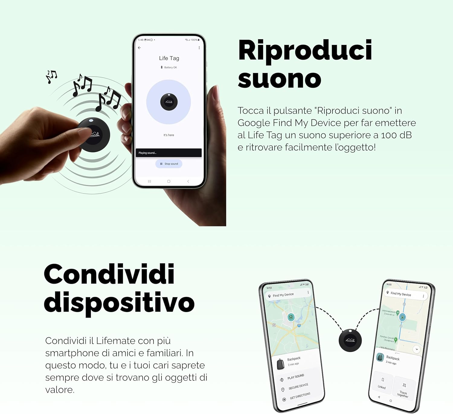 Lifemate Tag per Android 6 Pack - Localizzatore Bluetooth - immagine 5