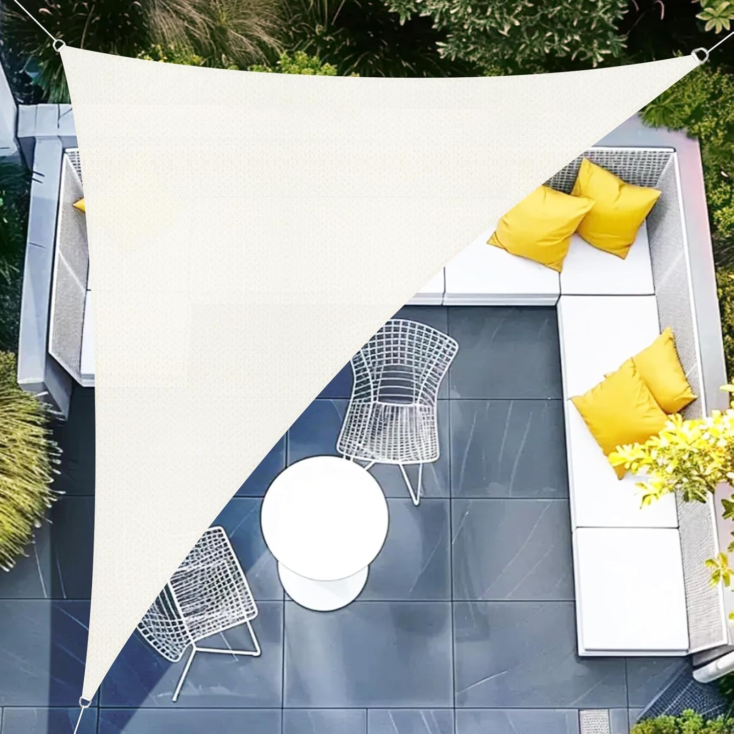 Sunnylaxx Tenda a Vela Triangolare 4x4x5,65m Crema