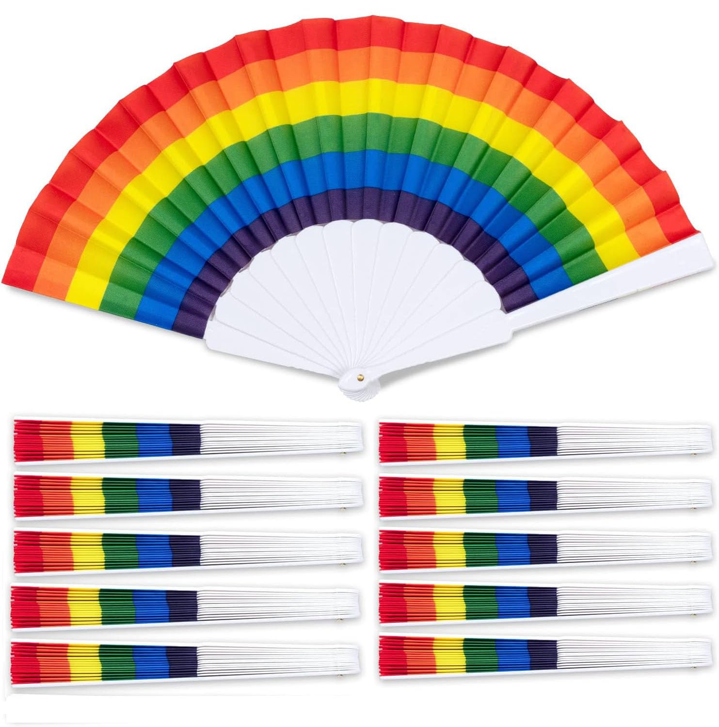 10 Ventagli Pieghevoli Colorati LGBTQ per Feste