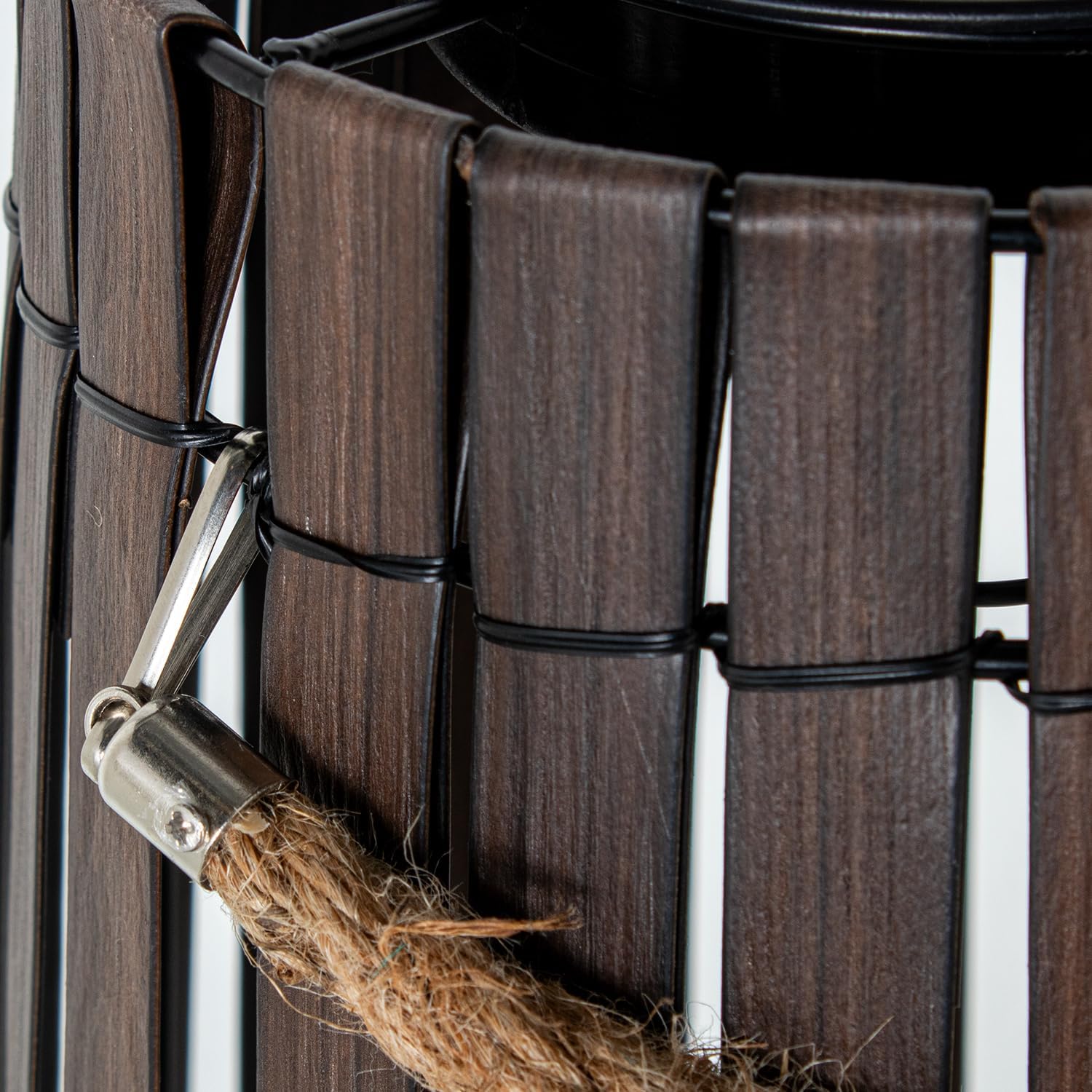 LÁMPARA SOLAR 65CM PIE HIERRO/PP+PE C/VELA LED_°28X65CM - immagine 4