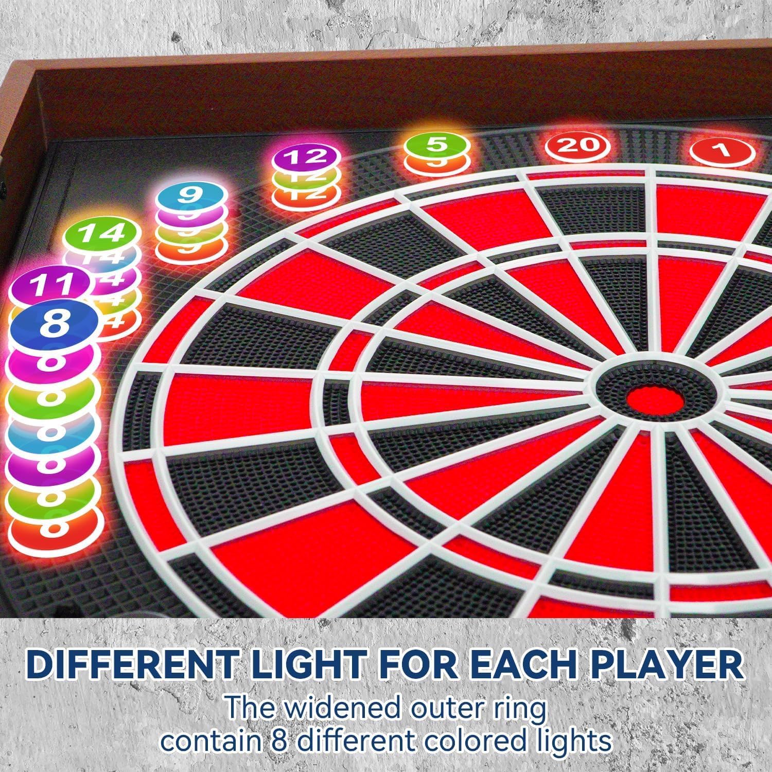 Bersaglio Elettronico Freccette LED Digitale con Armadietto - immagine 4