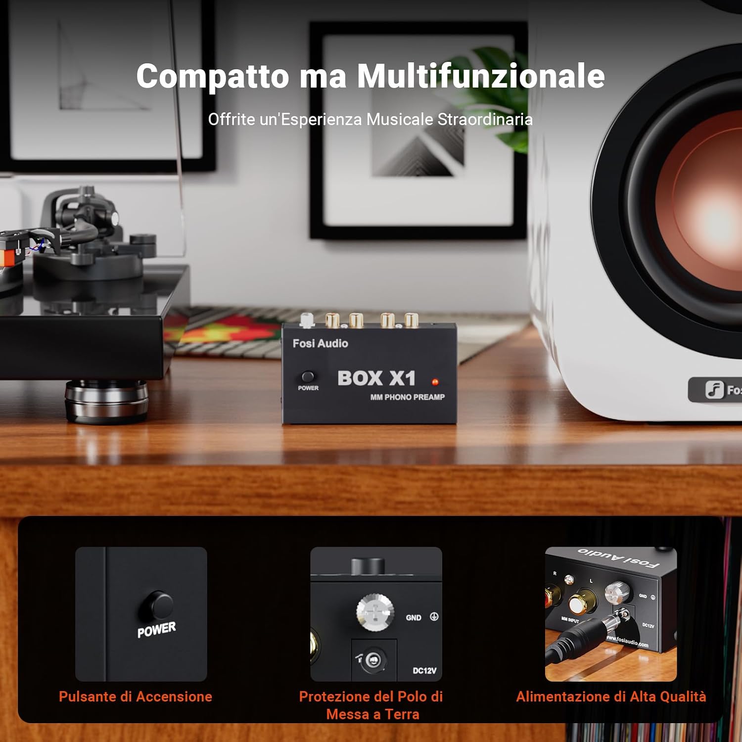 Fosi Audio BOX X1 Preamplificatore Phono MM - immagine 3