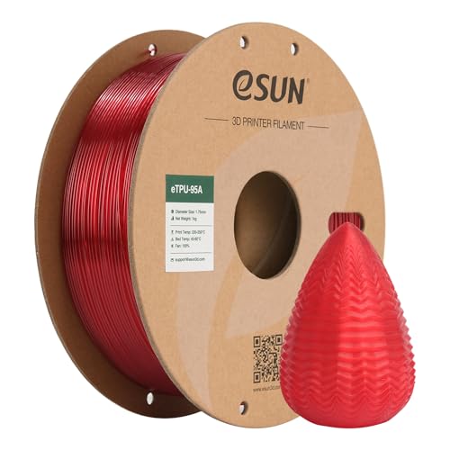 Esun Filamento TPU Flessibile 1.75mm Rosso Trasparente