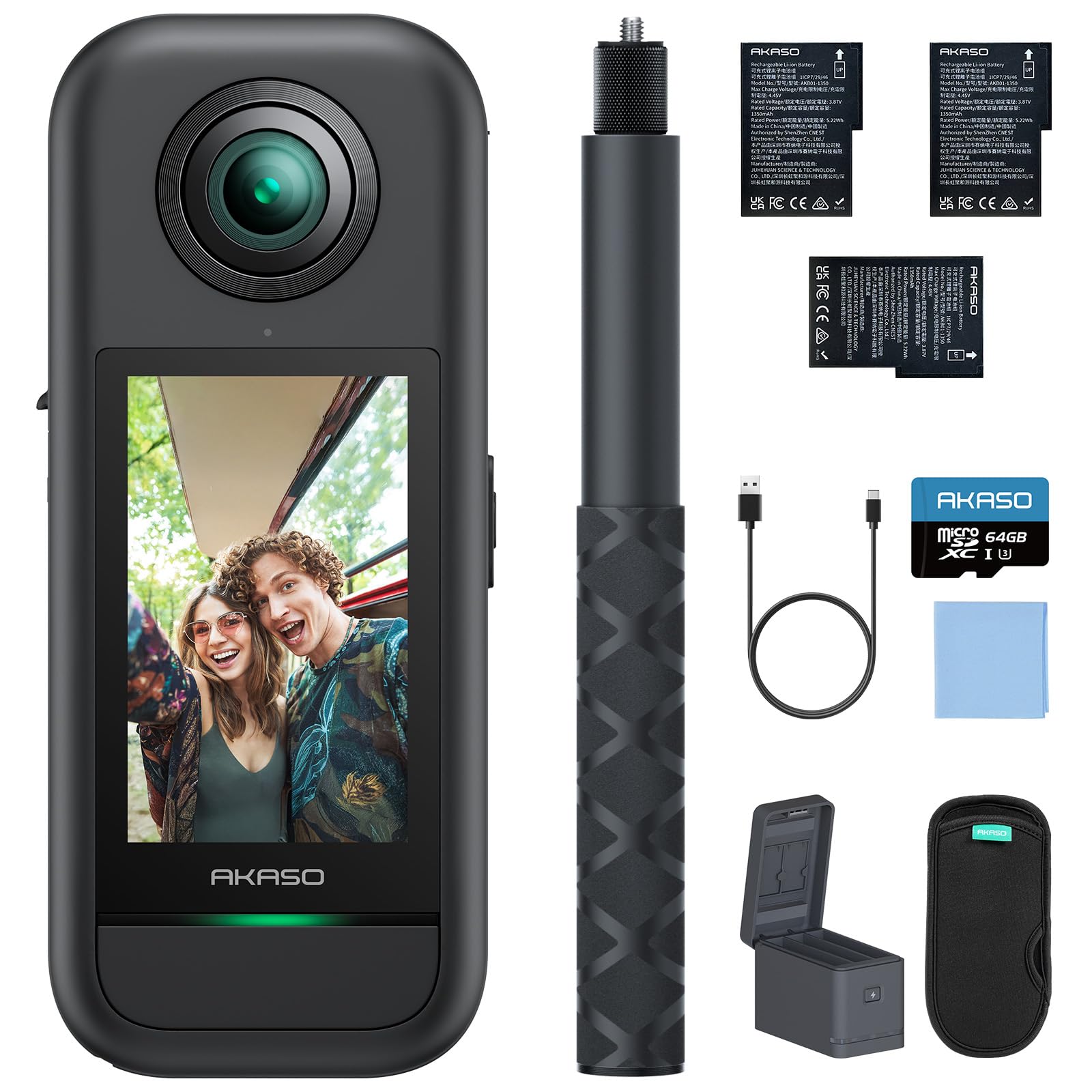 Akaso 360° Action Cam Creator-Set 5.7K con Scheda 64GB