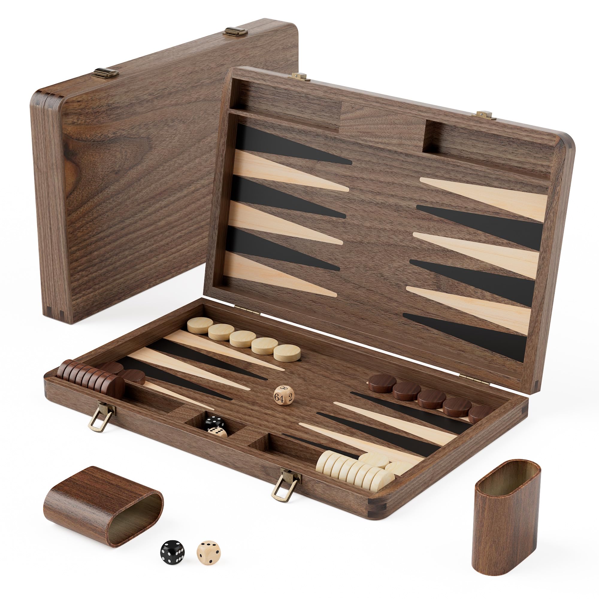 Set Backgammon Premium in Legno di Noce Nera